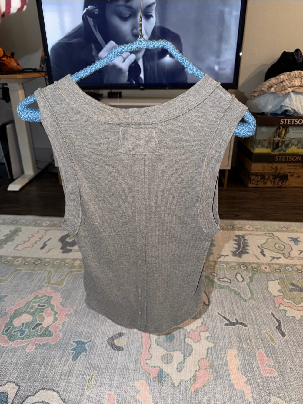 We The Free Ribbed Crewneck Tank Top in Light Gray - Picture 4 of 5